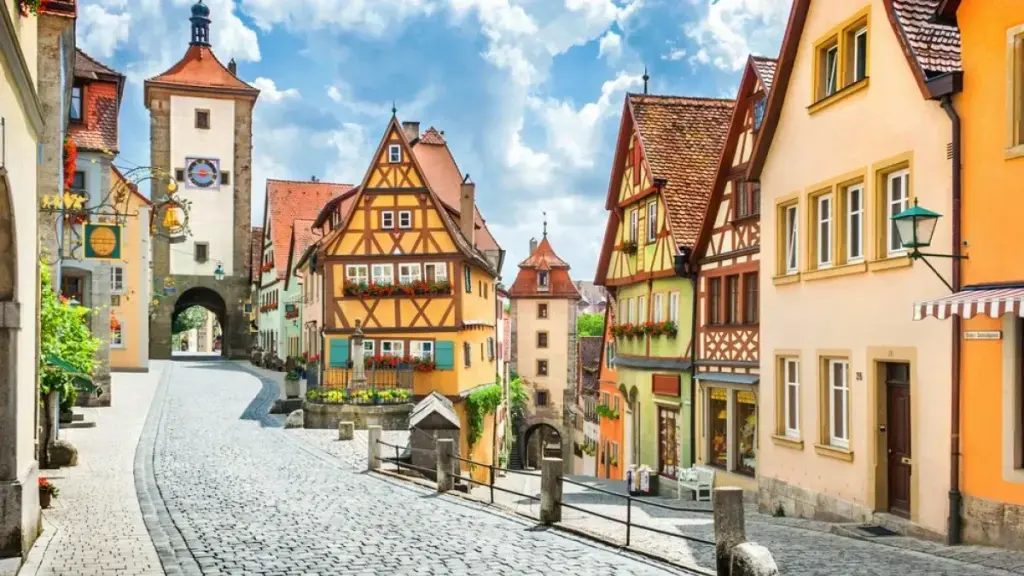Medieval Town Square in Rothenburg ob der Tauber, Bavaria – for Film & Photography